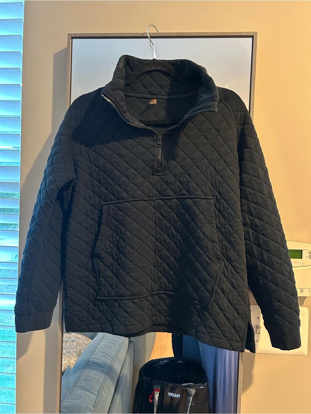 Mono B Quilted Hooded Pullover Jacket & Pant Set - Black Size Medium
